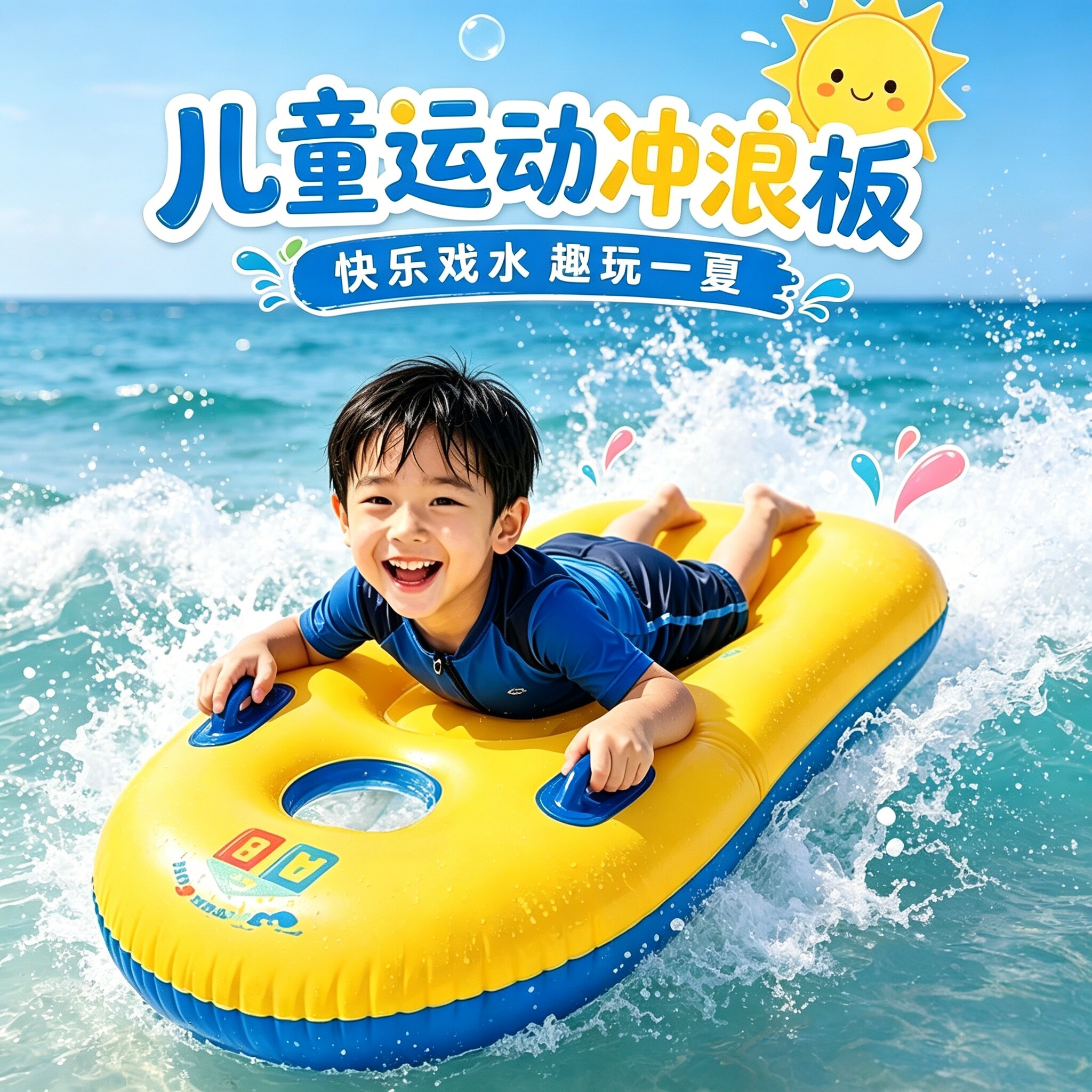 儿童冲浪板水上漂浮玩具充气加厚图片