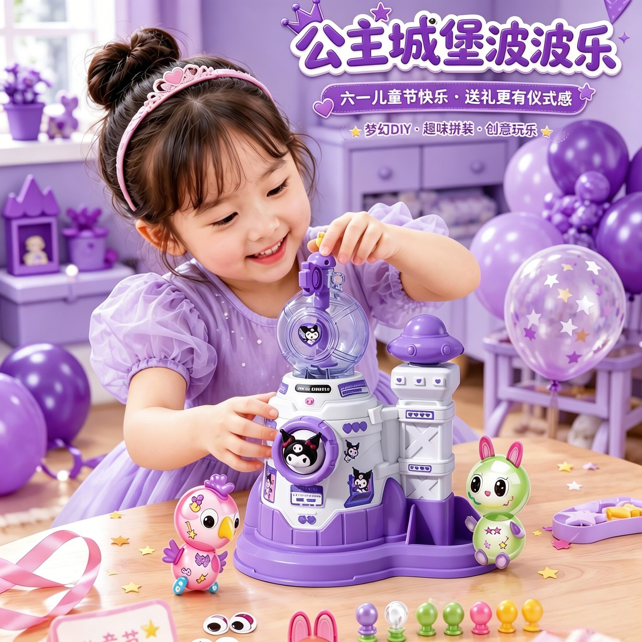 儿童魔法波波乐气球益智玩具女孩子手工diy制作6岁六一儿童节礼物
