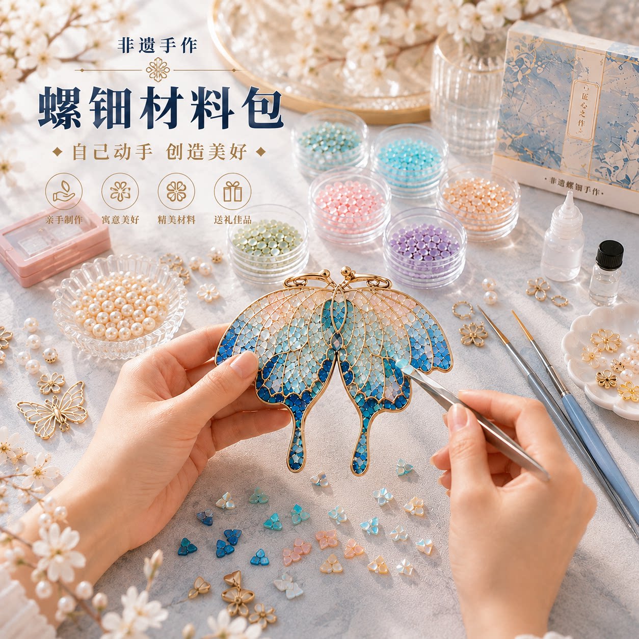 2026网红爆款玩具女孩手工diy非遗螺钿女童益智礼物打发时间女生图片