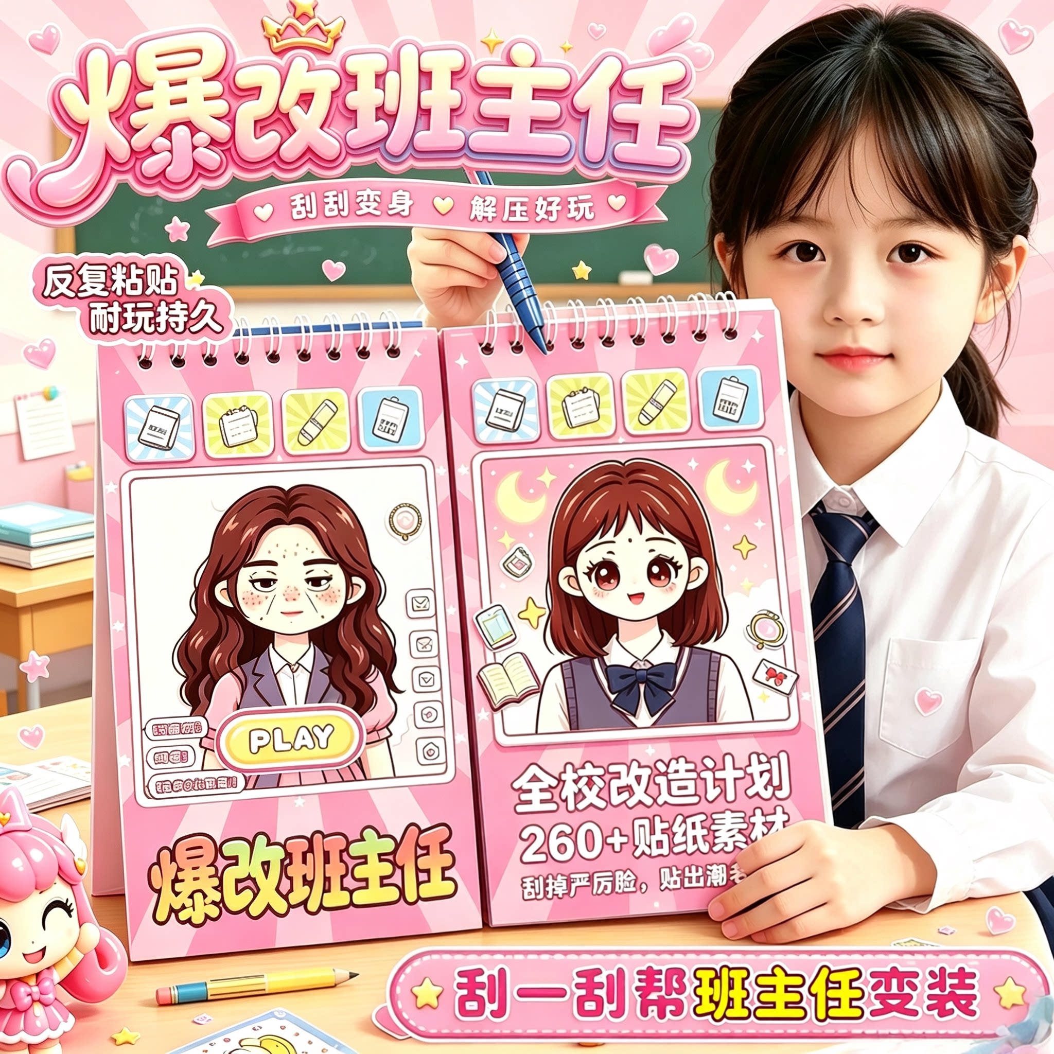 【爆改班主任贴纸书刮画本】图片