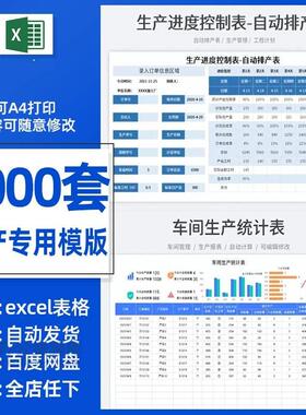 生产Excel表格模版PMC生产计划与订单管理进度跟踪物料控制资料