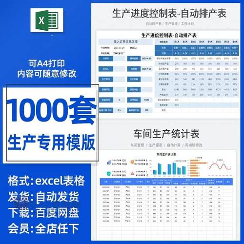 生产Excel表格模版PMC生产计划与订单管理进度跟踪物料控制资料