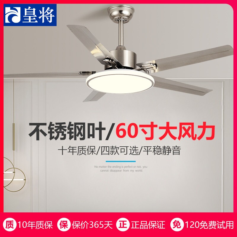 风扇灯吊扇灯家用客厅不锈钢吊扇