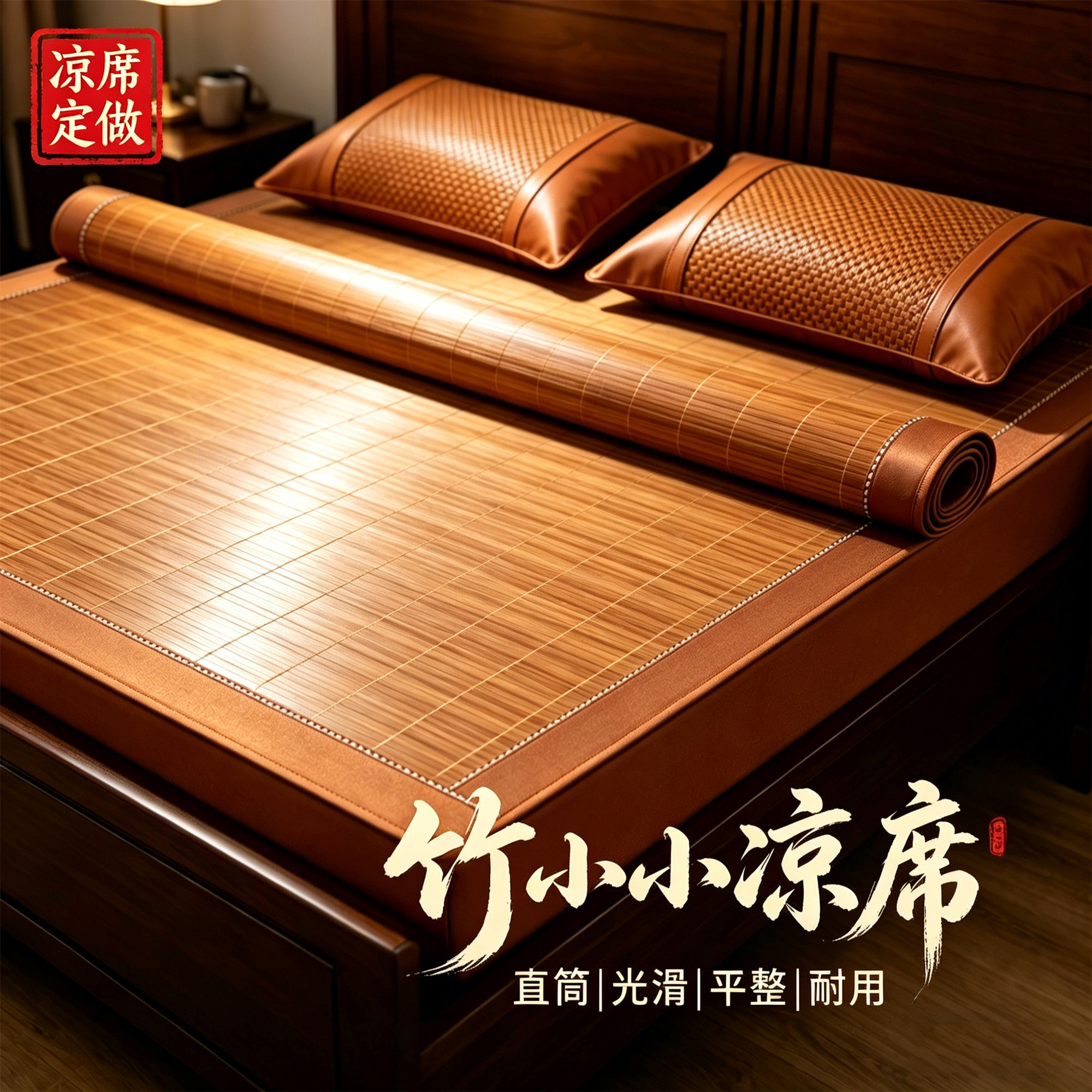 凉席竹席老竹1.8直筒1.5两用草席垫定制1.6夏天榻榻米席子定做1.4