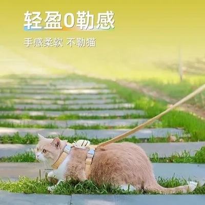 宠物工字猫咪可爱狗狗牵引绳遛猫胸背带外出溜小猫防挣脱