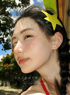 黄色五角星星发夹女辣妹y2k海边度假风大号边夹侧边夹韩系刘海夹