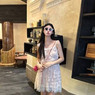 千金甜美风重工蛋糕裙吊带连衣裙纯欲显瘦吊连衣裙 甜心 法式