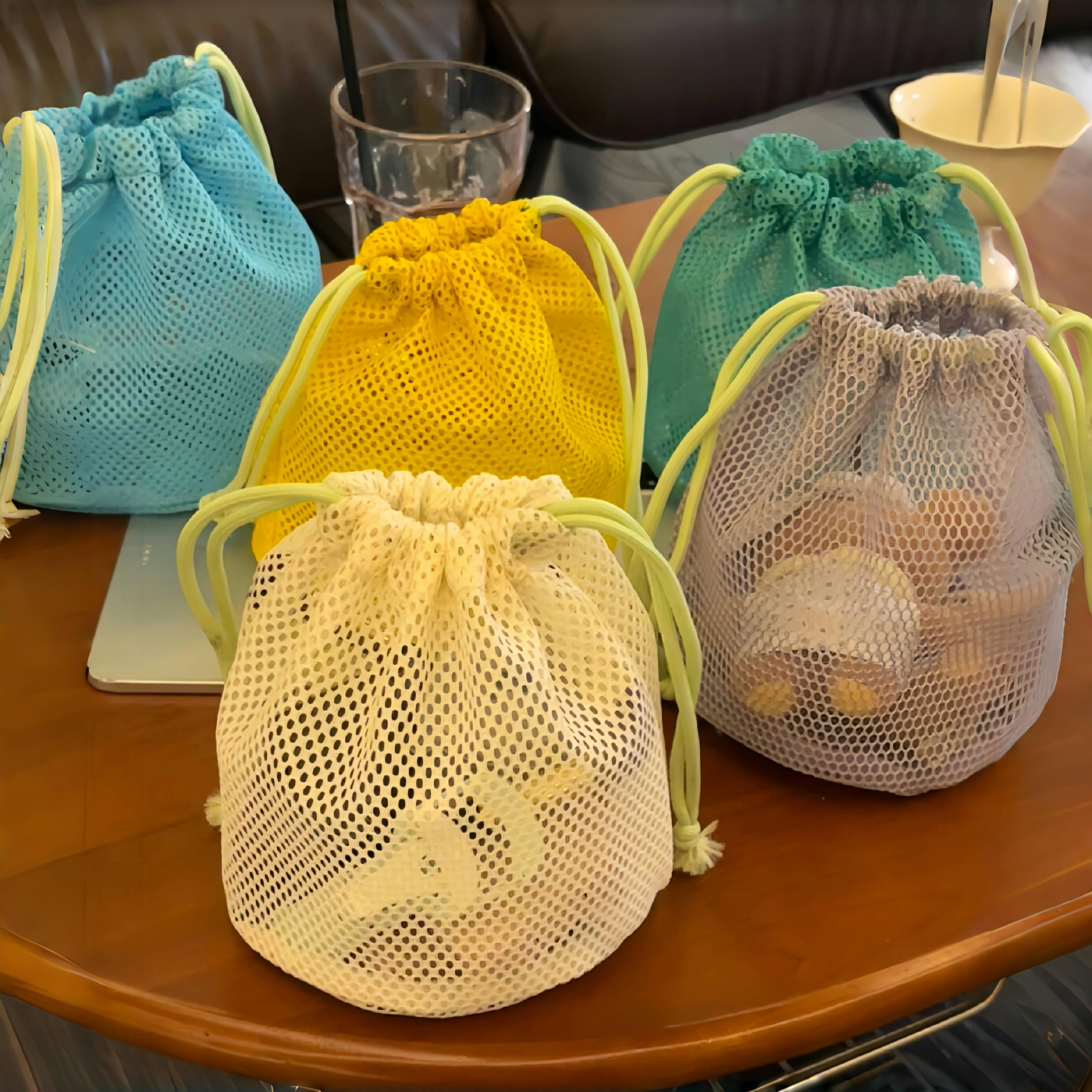 抽绳网布手提收纳袋大容量沥水袋衣服内衣化妆品口红洗漱旅行便携