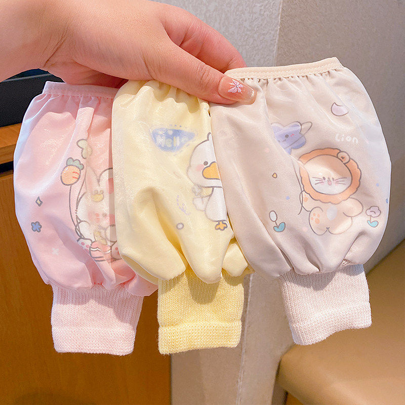 儿童写字防污袖套秋冬新款卡通可爱毛绒保暖袖套女孩水防脏套袖男