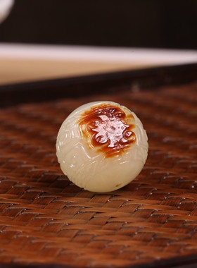 珠子哥回纹珠单珠和田玉红皮籽料