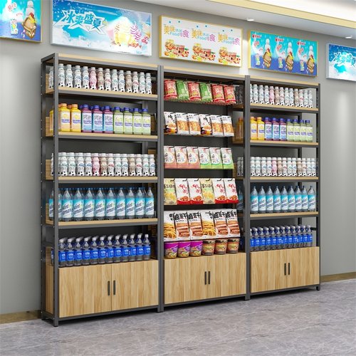 虎朔层高可调节单面挂钩多层货架