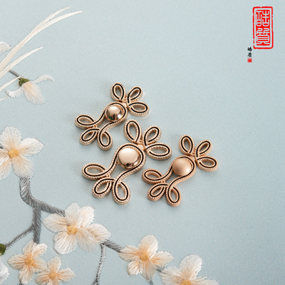 皓质汉服旗袍纽扣蝴蝶结