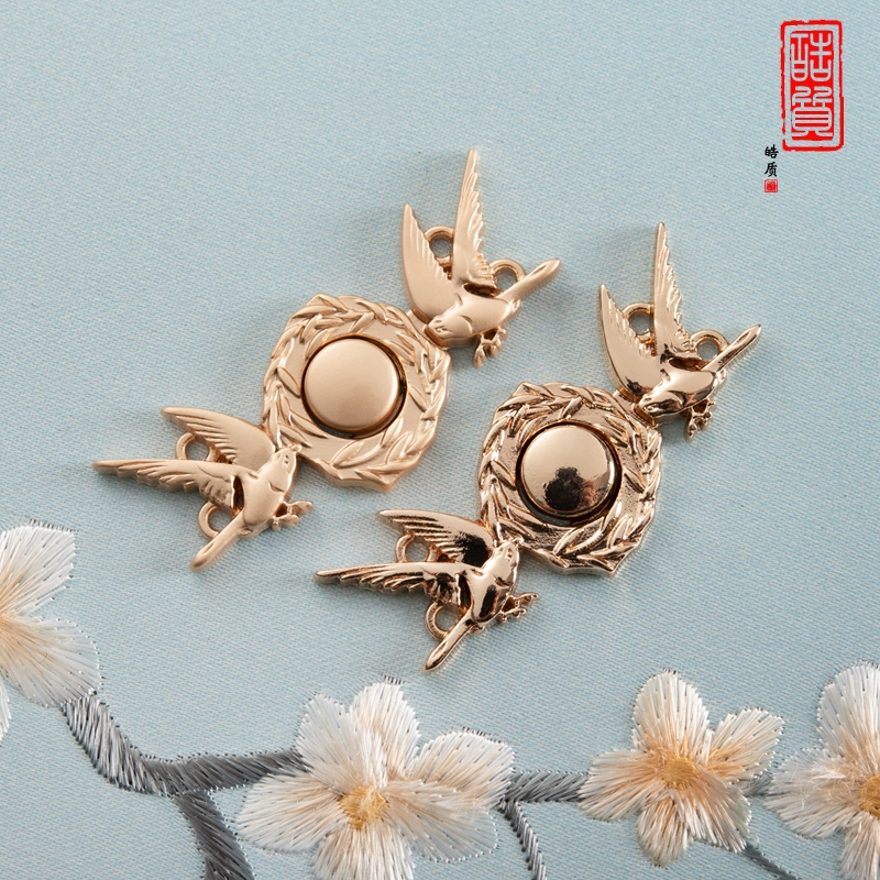 皓质汉服旗袍纽扣圆形