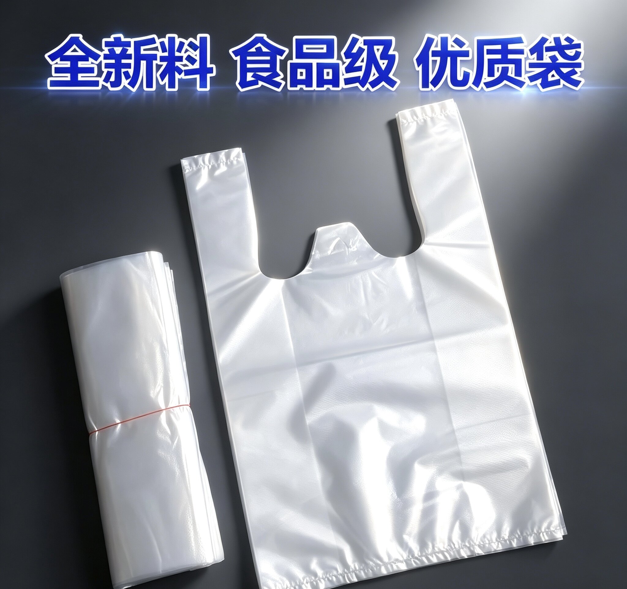 塑料袋背心一次性方便白色透明外卖打包袋子袋食品级早餐保鲜袋