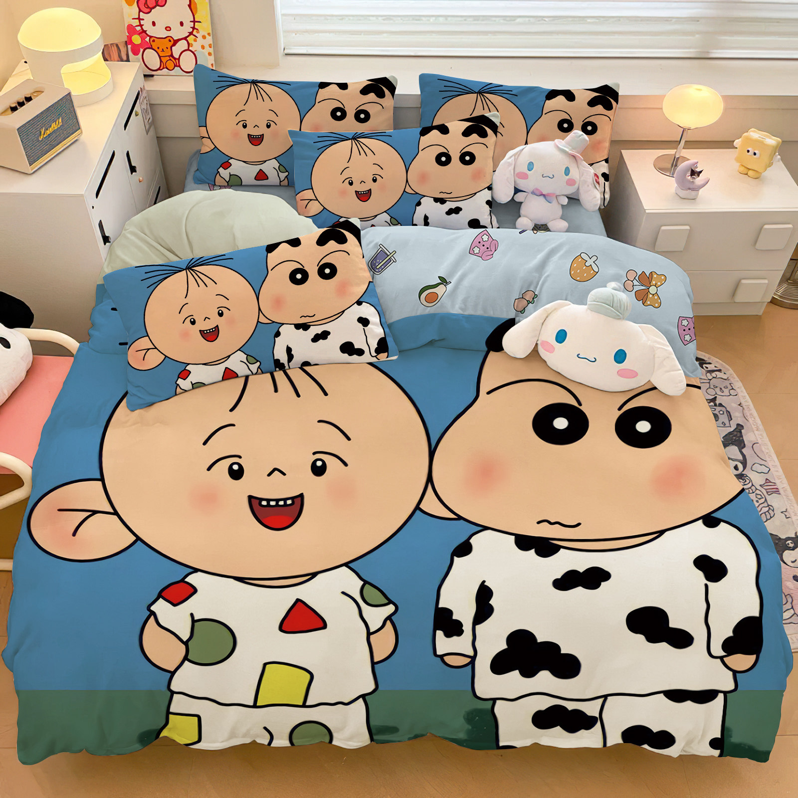 2024年新款卡通全棉大耳朵图图四件套儿童可爱三件套学生宿舍床品,床上用品,床品套件/四件套/多件套,淘宝优惠券,粉丝福利购,淘宝优惠卷