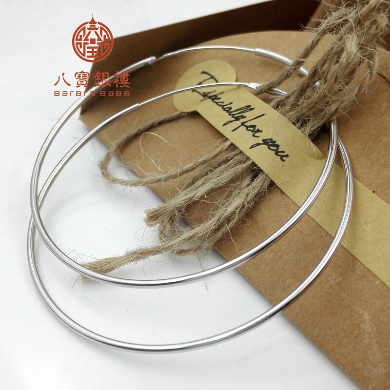 日系设计师topwhit大耳圈圈女耳环圆圈环925银%j时尚复古耳