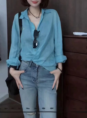 coss koko夏季新款经典简约亮色长袖衬衫休闲防晒上衣