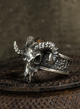 日本coss koko复古黑山羊开口戒指克系暗黑恶魔撒旦小众个性男