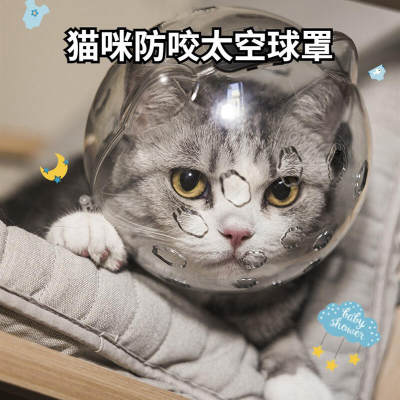 新款猫咪太空头罩打针防咬伊丽莎白项圈术后防添猫头套狗项圈宠物