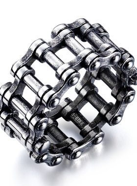 日本coss koko欧美个性配饰 潮男街头流行指环 时尚个性单车链条