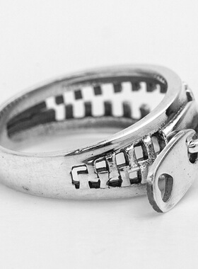 日本coss koko复古小众设计欧美拉链式戒指男女个性朋克开口食指