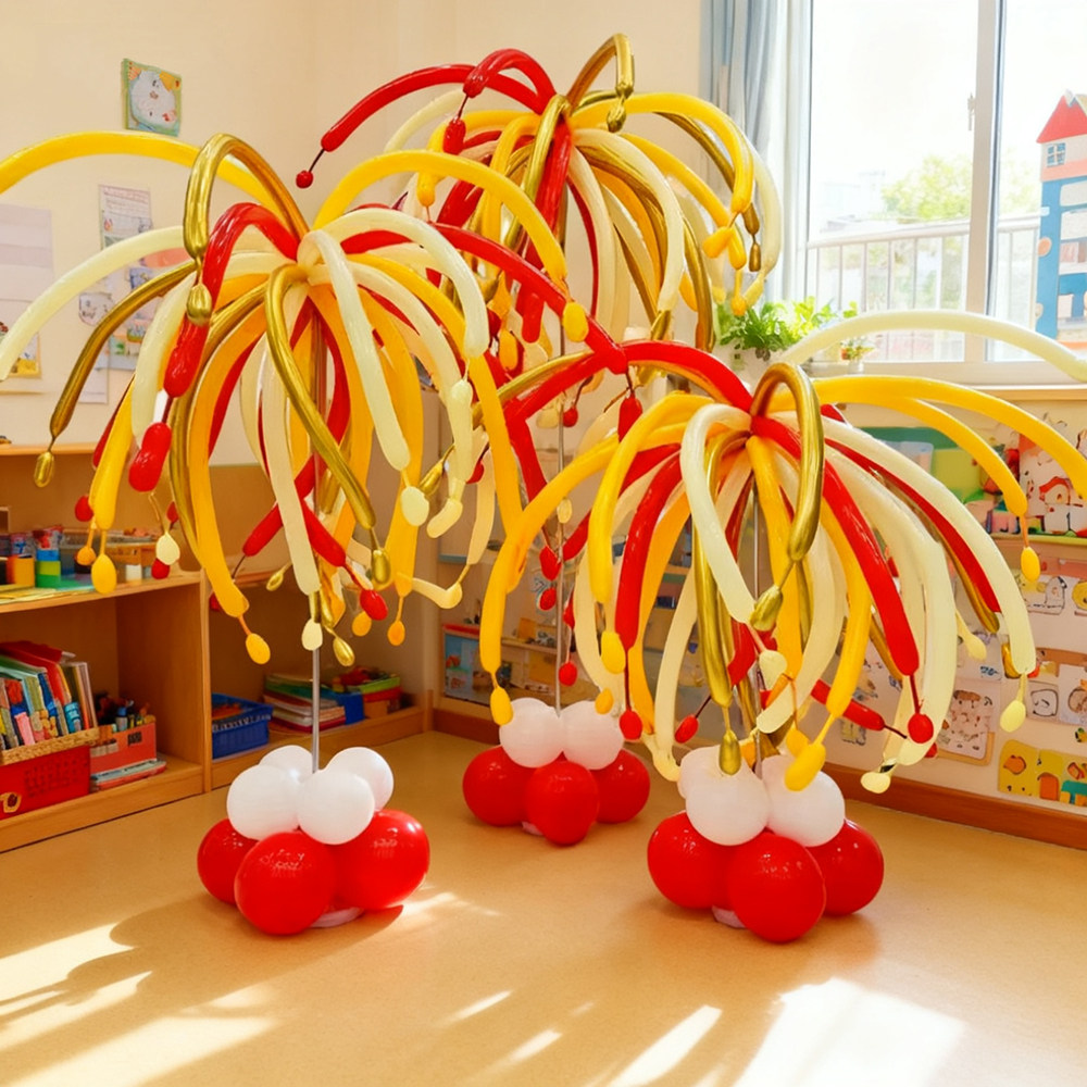 多巴胺烟花长条气球立柱新年春节商场幼儿园学校活动场景装饰布置,节庆用品/礼品,气球,淘宝优惠券,粉丝福利购,淘宝优惠卷