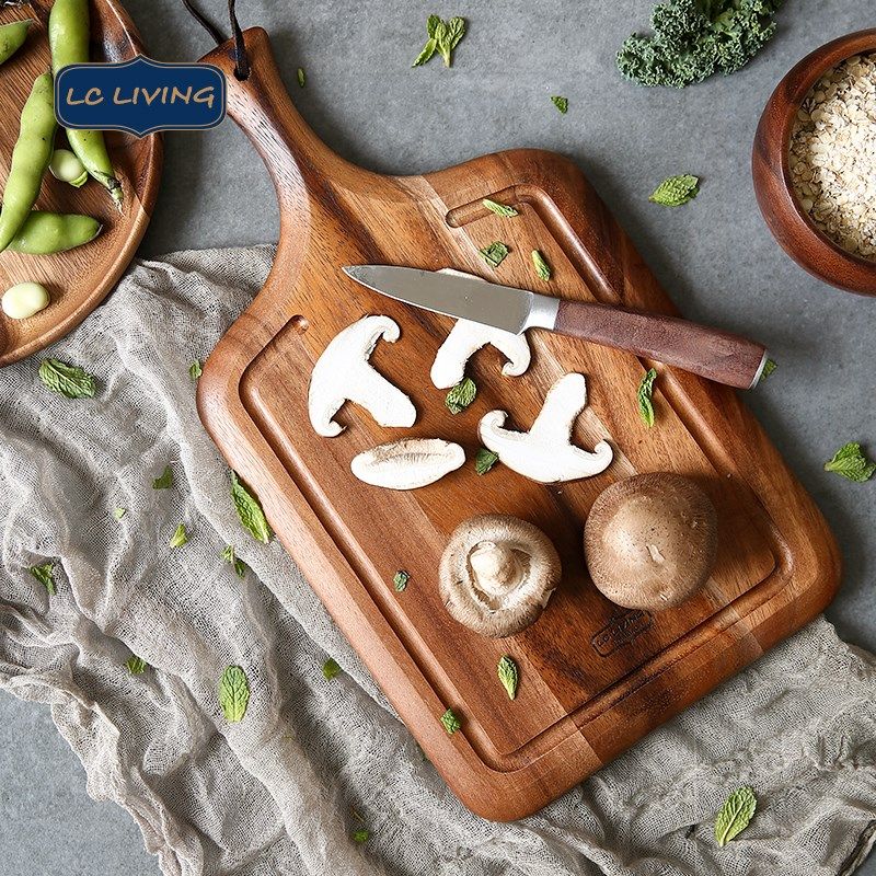 优选泰国LCLIVING菜板相思木实木砧板抗菌防霉家用牛排餐盘披萨料