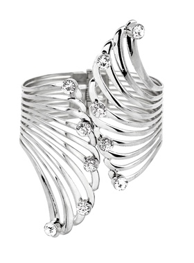 羽毛镶钻合金女手镯metal hand catenary jewelry women bracelet