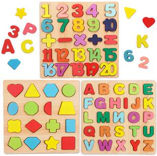 ABC Puzzle Shape Sorter Wooden Toys Early earning Jigsaw