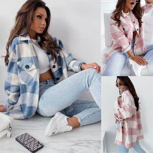 INS Style Sleeve 2022 Jacket Long Fashion Plaid Women Loose