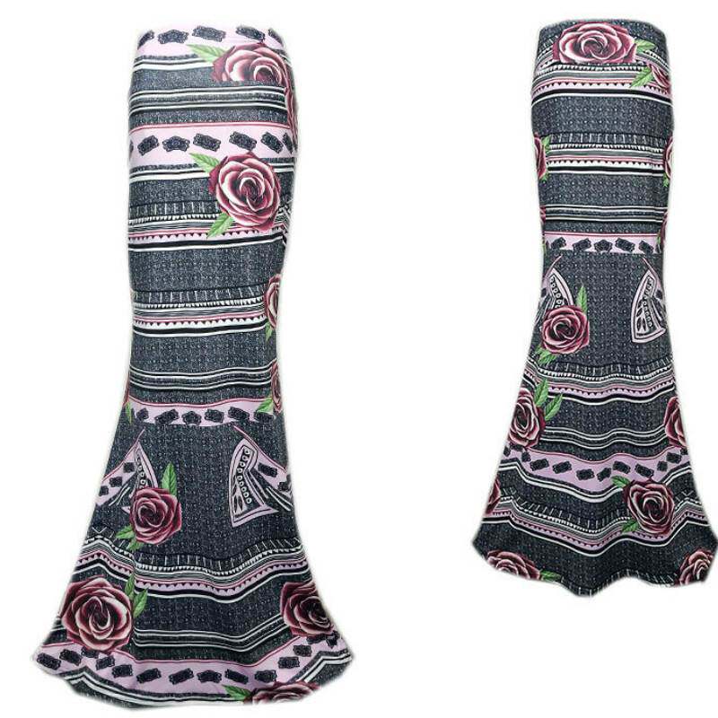 Printed package hip skirt sexy fishtail skirt 印花包臀鱼尾裙