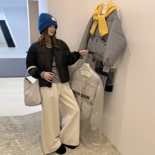 实拍简约时尚羽绒棉服女冬季韩里韩气新款棉衣小众独特超好看外套