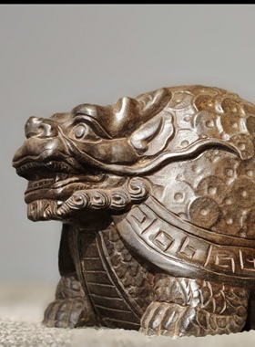 青石新款雕刻吸水兽流水摆件龙生九子貔貅麒麟瑞兽庭院摆件金钱龟