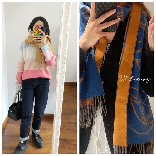 折扣 只有2条 买手店 双面马头提花羊绒流苏围巾披肩气质百搭