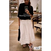 发SF带标少量买手Do n半裙蕾丝花边纯棉白色半身裙中长裙百搭不透