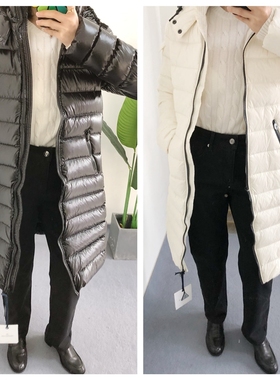 Fstyle买手店moka经典女士中长款收腰鹅绒羽绒服修身厚款外套保暖