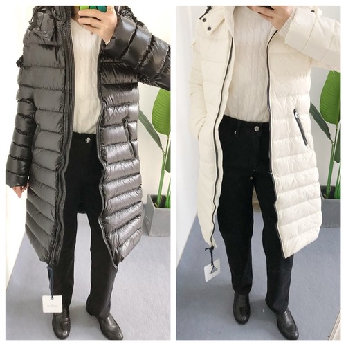 Fstyle买手店moka经典女士中长款收腰鹅绒羽绒服修身厚款外套保暖