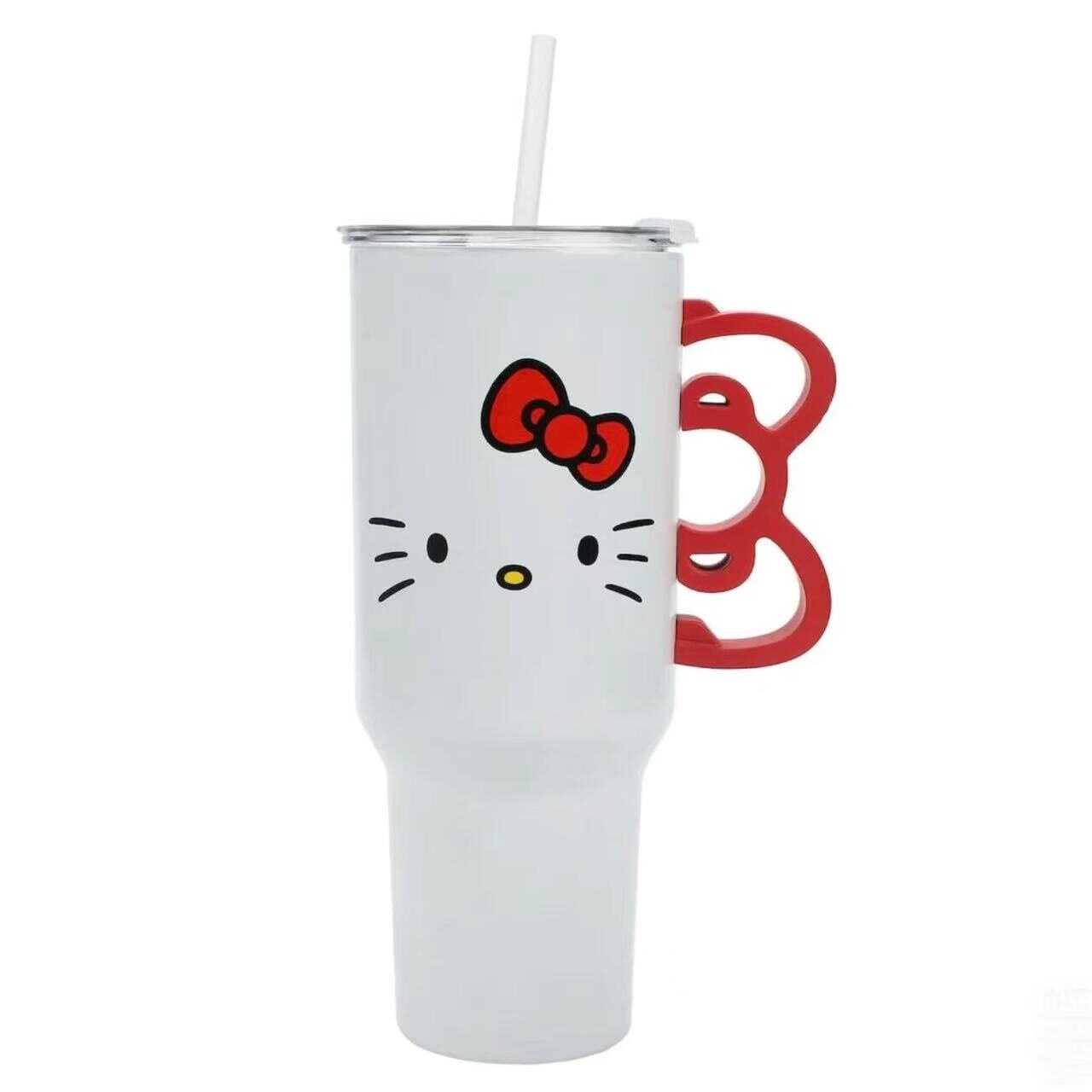 吸管杯HelloKitty不锈钢超大容量
