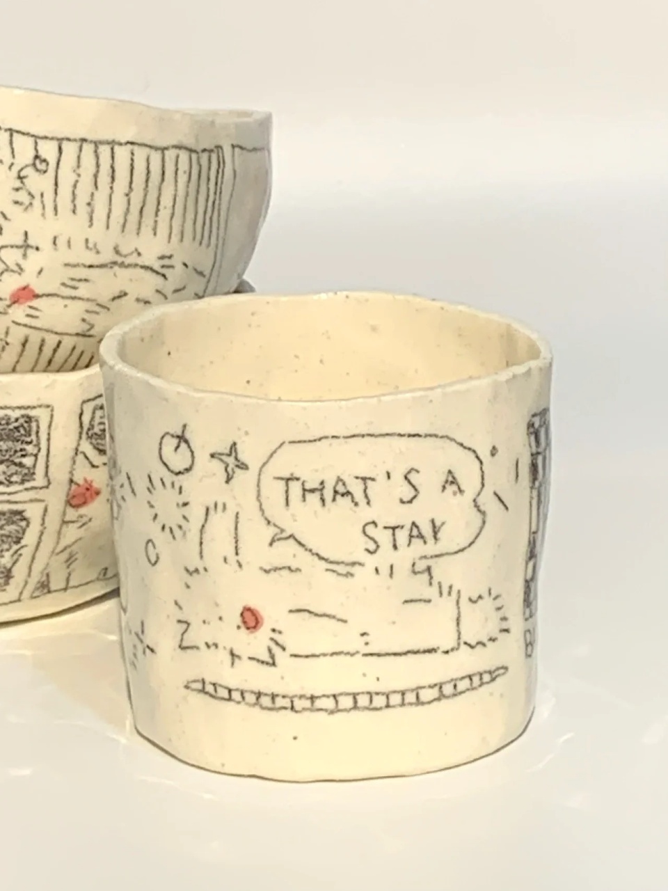 手绘素描感水杯简笔画水杯大容量马克杯可爱个性水杯