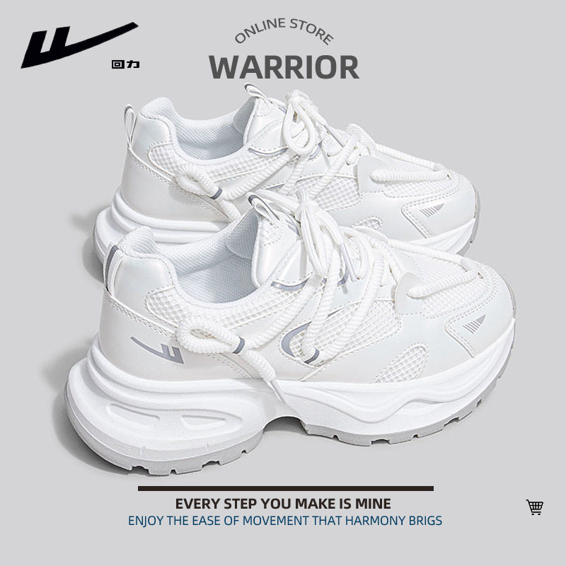回力女鞋显脚小厚底老爹鞋女款2026新款百搭爆款白色休闲运动鞋子