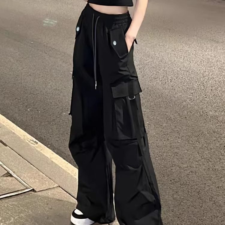 女童黑色工装裤2026新款秋装直筒