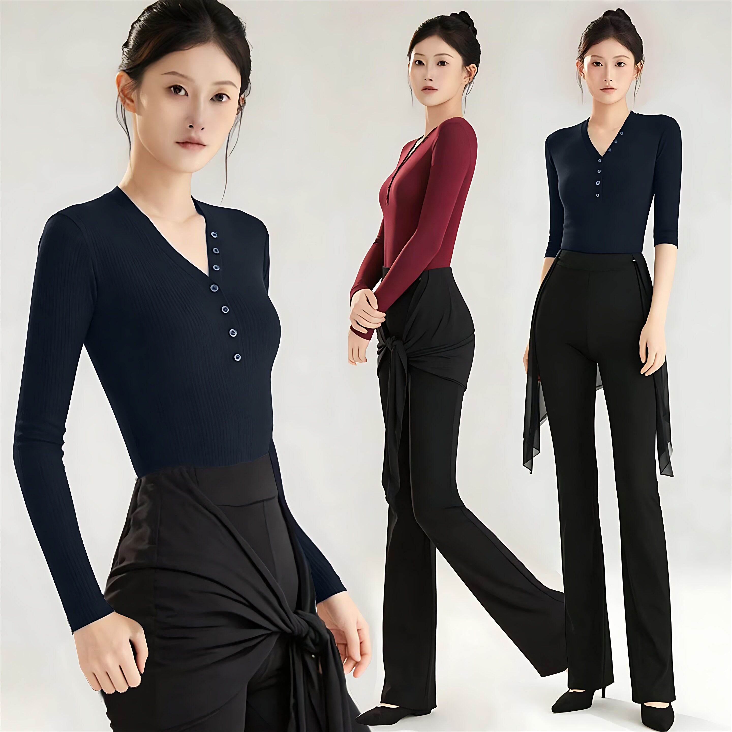 高端拉丁形体训练连体舞蹈服