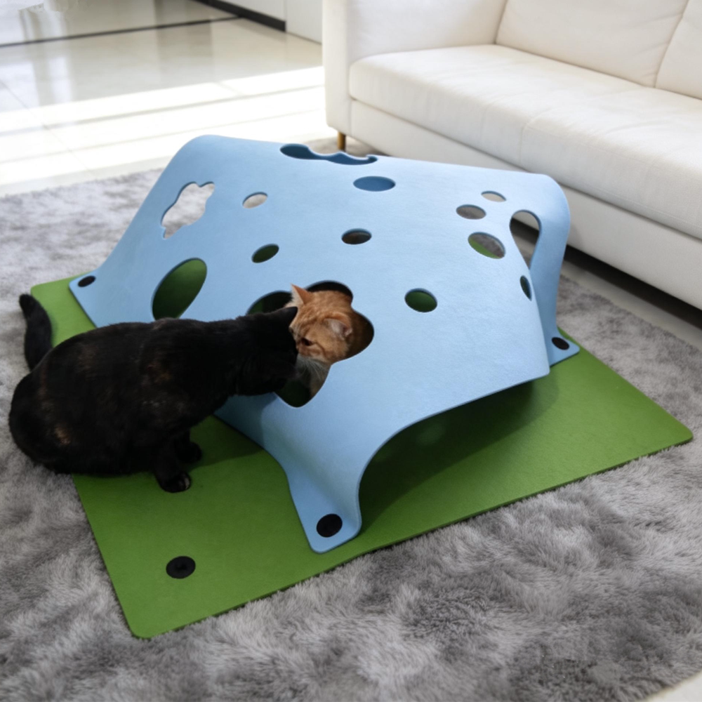 加厚加固猫咪隧道丰容游戏毯毛毡猫抓板宠物猫咪钻洞玩具毯