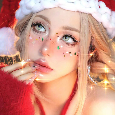 圣诞节脸上贴幻彩透明雪花亮片