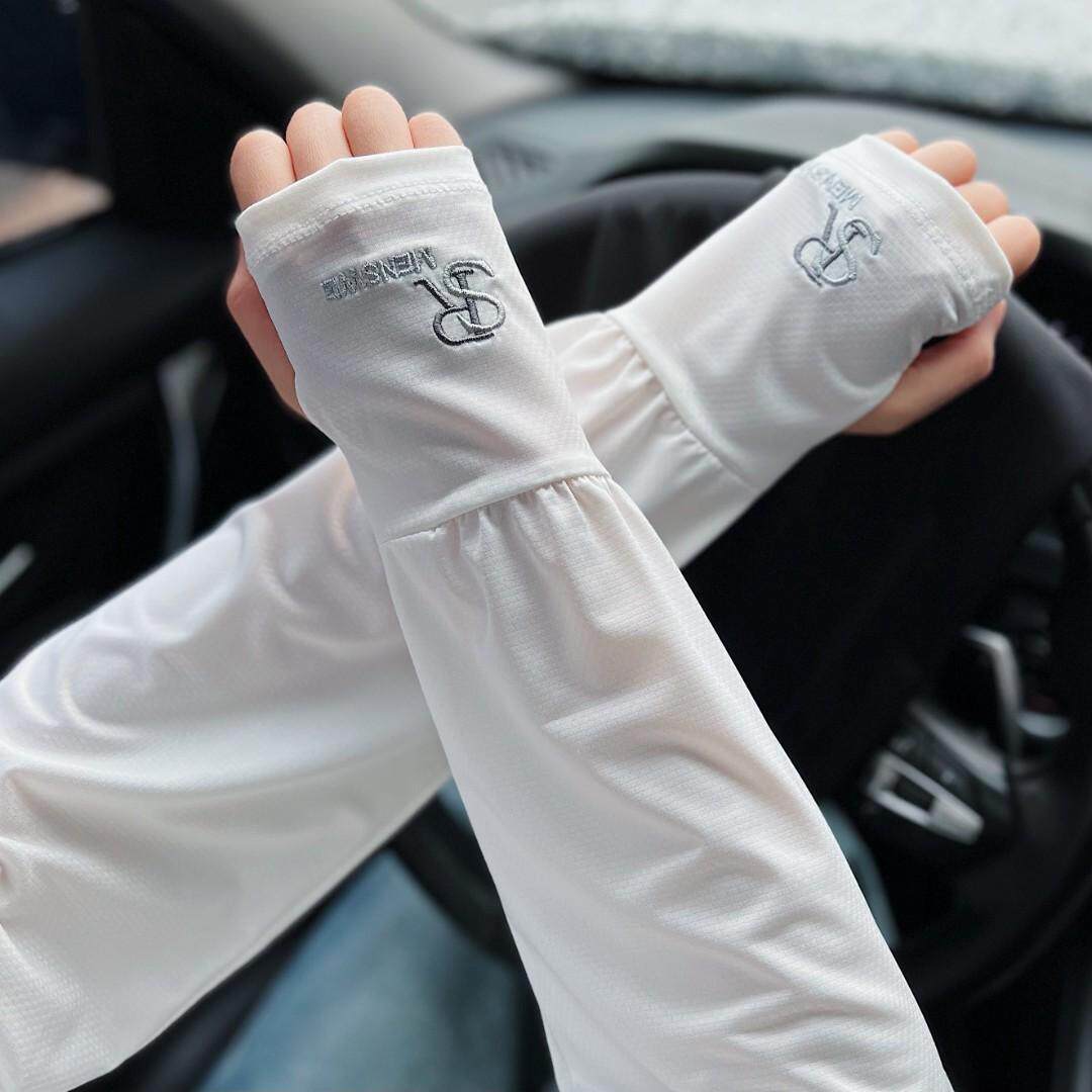 2024 NEW MENS ICE SLEEVE SUNSCREEN SLEEVE MENS UV PROTECTION ICE SILK LOOSE LARGE SIZE ARM GLOVES SUMMER