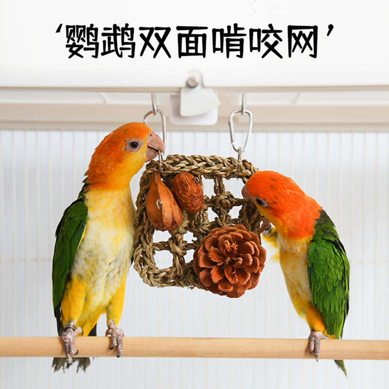 鹦鹉玩具双面啃咬网训练磨牙解闷