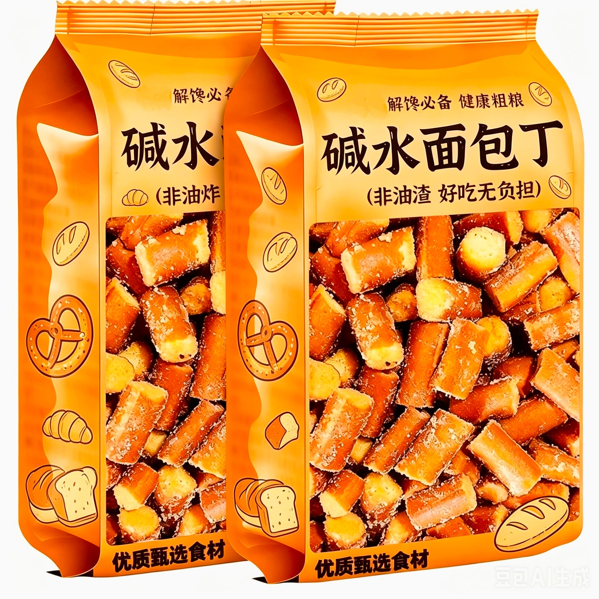 碱水面包干丁奶茶同款海盐焦糖脆碎健康解馋零食休闲小吃食品好吃