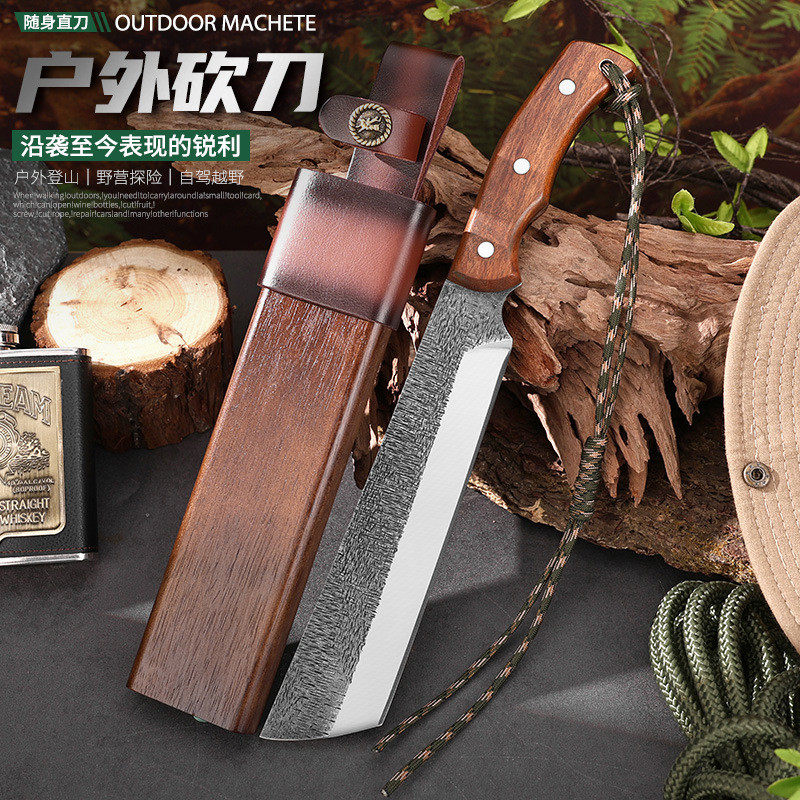 加厚手工锻打家用农用锋利户外柴刀砍树砍柴刀开路骨刀劈柴刀皮套
