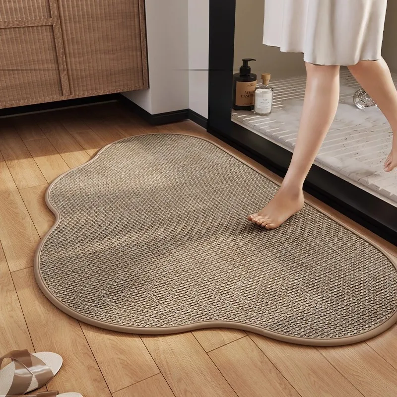 浴室地垫亚麻家用卫生间吸水