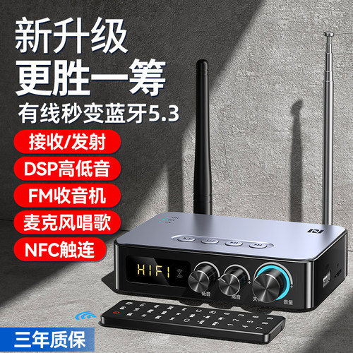 5.3蓝牙接收器唱歌FM收音三合一